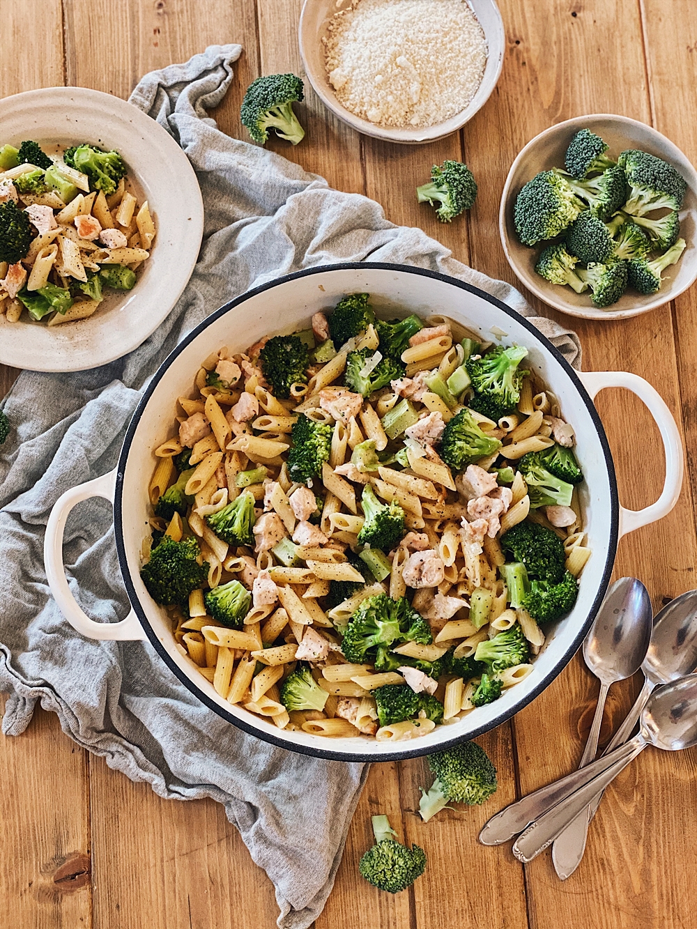 One Pot Pasta Cremige Parmesan H Hnchen Brokkoli Pasta